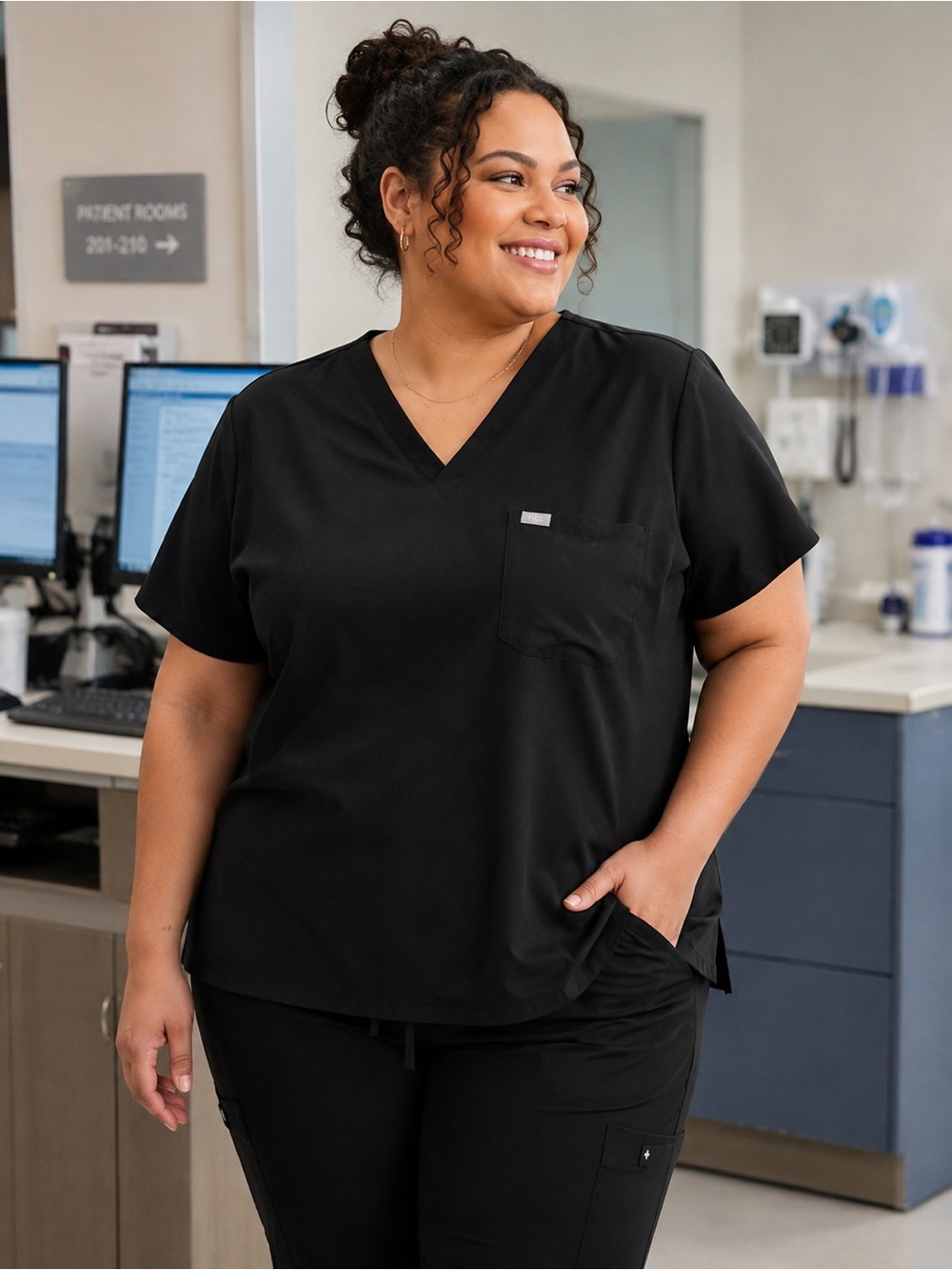 FIGS Catarina One-Pocket Scrub Top Technical Collection 4XL Medical Workwear